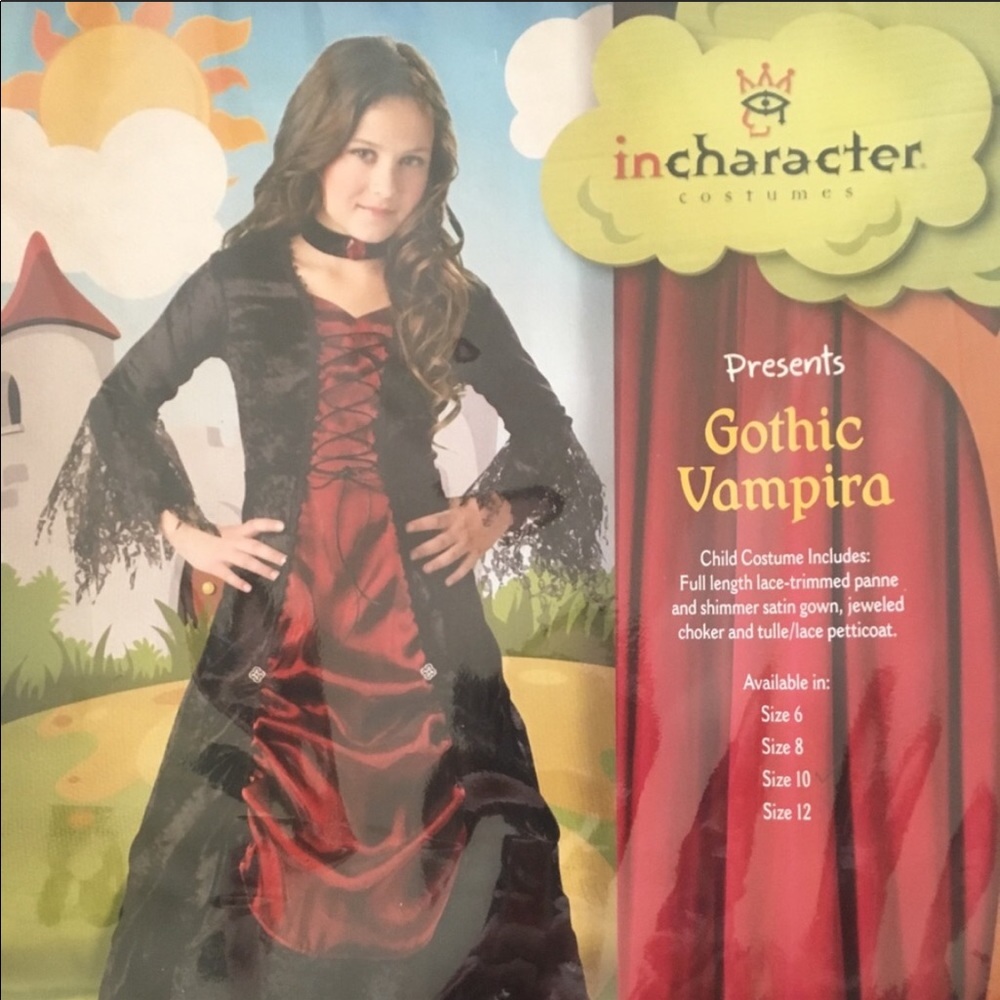 Girls InCharacter gothic vampire costume size 10